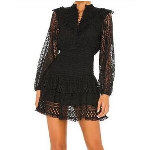 HEMANT & NANDITA Black Lace Mini Dress
